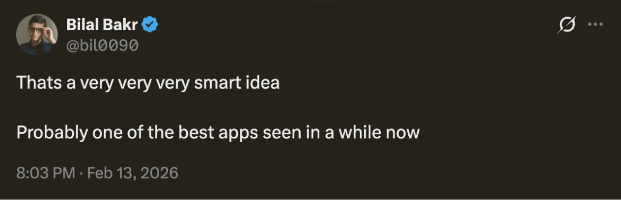 Tweet by Bilal Bakr calling Viktor a very smart idea